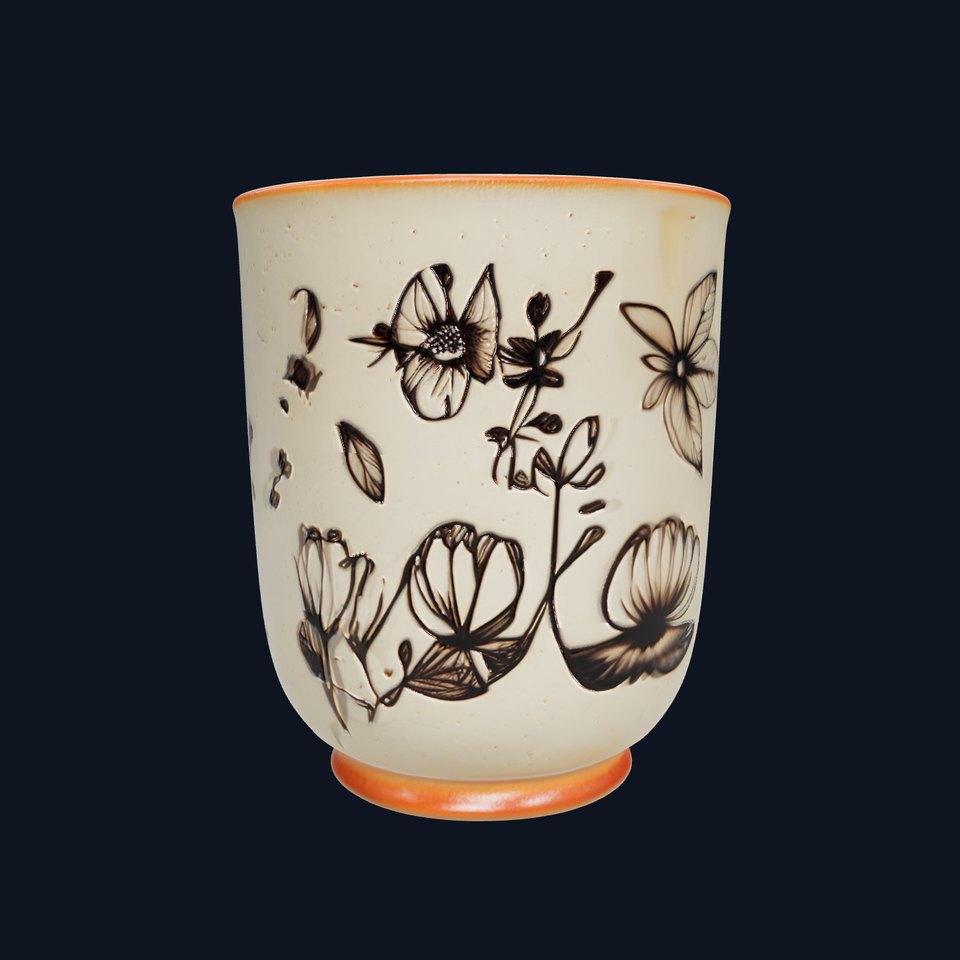 Ceramic Floral Mug Model Pack